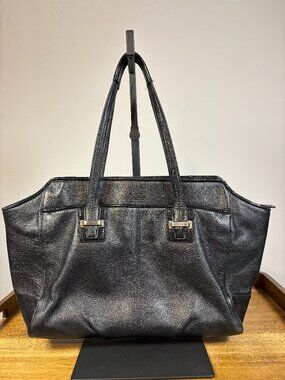 Coach Taylor Alexis Black Leather Shoulder Carryall